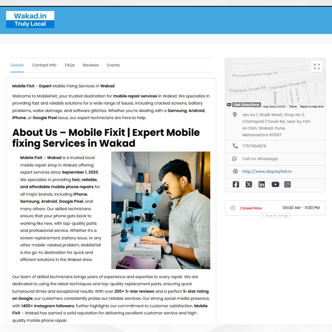 Whatsapp Message to Creative (5) wakad business directory example