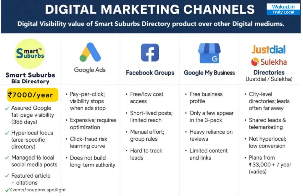Smart Suburbs Vs Other Digital Marketing Channels